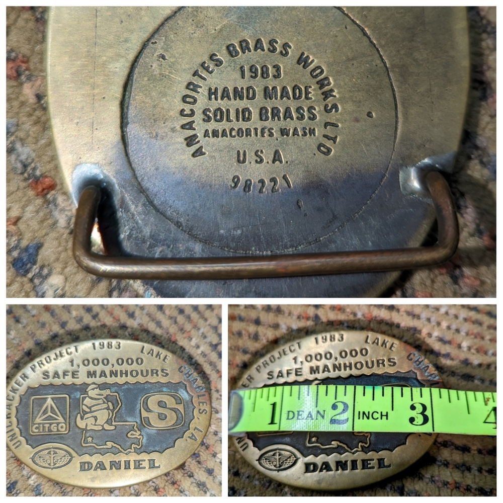 Vintage Anacortes brass belt buckle